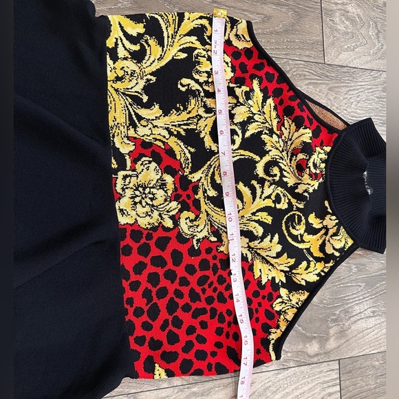 🌟 🌟NY & Co 7th Ave High-Low Halter Tunic Blouse - Yellow, Red, Black🌟🌟 - Picture 9 of 15